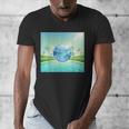 Frutiger Aero Y2k Aesthetic Palm Trees Cyber Beach World Men's V-Neck T-Shirt