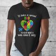 Fun Heart Puzzle Shirts Dad Autism Awareness Family Support Men's V-Neck T-Shirt