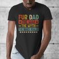 Fur Dad Man Myth Snack Dealer Paw Cat Dog Father's Day Men's V-Neck T-Shirt