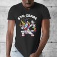 Girls Dabbing Unicorn 6th Sixth Grade Nailed It Graduation Men's V-Neck T-Shirt