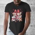 Girly Coquette Gingerbread Books And Hot Cocoa Cozy Season Men's V-Neck T-Shirt