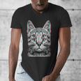 Glitch Weird Cat Kitten Optical Illusion Cat Mom Dad Men's V-Neck T-Shirt