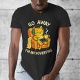 Go Away I'm Introverting Cat Coffee Headphones Men's V-Neck T-Shirt Go Away I'm Introverting Cat Coffee Headphones Men's V-Neck T-Shirt