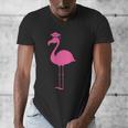 Graduate Cute Pink Flamingo Graduation Men's V-Neck T-Shirt