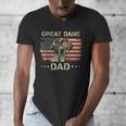 Great Dane Dad Dog Lovers American Flag 4th Of July Men's V-Neck T-Shirt