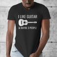 I Like Guitar & Maybe 3 People Music Introvert Guitar Men's V-Neck T-Shirt