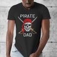 Halloween Pirate Skull Apparel Pirate Dad V-Neck Short Sleeve Cotton 100 T-Shirt Small Men's V-Neck T-Shirt