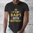 Happy Father Daddy 90 Years Old It's My Dad's 90th Birthday Men's V-Neck T-Shirt Happy Father Daddy 90 Years Old It's My Dad's 90th Birthday Men's V-Neck T-Shirt