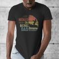 Hooked On Being Dad Fishing Dad Father's Day Men's V-Neck T-Shirt