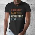 Husband Daddy Protector Hero For Dad Father's Day Men's V-Neck T-Shirt