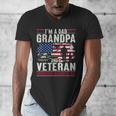I'm A Dad Grandpa And Veteran Retro Papa Grandpa Men's V-Neck T-Shirt
