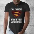 I'm A Twin DAD-What's Your Superpower Men's V-Neck T-Shirt