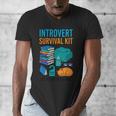 Introvert Book Lover Introvert Survival Kit Men's V-Neck T-Shirt