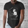 Introvert Cat With Coffee On Computer Antisocial Emo Goth Men's V-Neck T-Shirt Introvert Cat With Coffee On Computer Antisocial Emo Goth Men's V-Neck T-Shirt