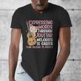 Introvert Guitarist Expressing Words Through Guitar Melody Men's V-Neck T-Shirt Introvert Guitarist Expressing Words Through Guitar Melody Men's V-Neck T-Shirt