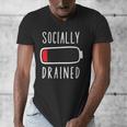 Introvert Socially Drained Battery Men's V-Neck T-Shirt