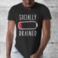 Introvert Socially Drained Battery Men's V-Neck T-Shirt
