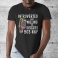 Introverted But Willing To Discuss 90s Rap Socially Awkward Men's V-Neck T-Shirt