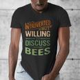Introverted But Willing To Discuss Bees Animal Meme Men's V-Neck T-Shirt