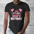 It's My Dad's Birthday Celebration Small Men's V-Neck T-Shirt