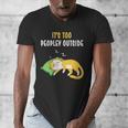 It's Too Peopley Outside Introvert And Cat Lover Men's V-Neck T-Shirt