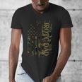 JROTC Dad United States Distressed Camo w US Flag Men's V-Neck T-Shirt