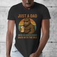 Just A Dad Who Always Came Back With The Milk Bigfoot Men's V-Neck T-Shirt