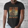 Just A Dad Who Always Came Back With The Milk Daddy Men's V-Neck T-Shirt
