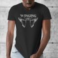 Just Winging It Anatomy Pun Dad Joke Men's V-Neck T-Shirt
