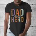 Kids Fathers Day Shirt For Son Daughter My Dad Is My Hero Men's V-Neck T-Shirt