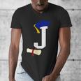 Kids Initial J Letter For Boys Preschool Graduation Kindergarten Men's V-Neck T-Shirt