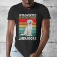Labrador Retriever Introvert White Lab Men's V-Neck T-Shirt Labrador Retriever Introvert White Lab Men's V-Neck T-Shirt