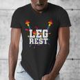 Leg Rest Naughty Dad Joke Vagitarian Lesbian Men's V-Neck T-Shirt