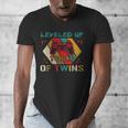 Leveled Up To Dad Of Twins Video Gamer Gaming Men's V-Neck T-Shirt Leveled Up To Dad Of Twins Video Gamer Gaming Men's V-Neck T-Shirt