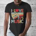 I Love 70's Music Retro Style Nostalgia Cassette 1970s Party Men's V-Neck T-Shirt