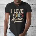 I Love 80's Music Retro Style Nostalgia Cassette 1980s Party Men's V-Neck T-Shirt