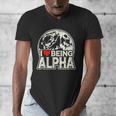 I Love Being Alpha Moonlit Wolf Meme Alpha Introvert Men's V-Neck T-Shirt
