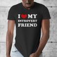 I Love My Introvert Friend I Heart My Introvert Friend Men's V-Neck T-Shirt