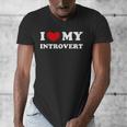 I Love My Introvert I Heart My Introvert Men's V-Neck T-Shirt I Love My Introvert I Heart My Introvert Men's V-Neck T-Shirt