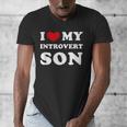 I Love My Introvert Son I Heart My Introvert Son Men's V-Neck T-Shirt