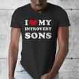 I Love My Introvert Sons I Heart My Introvert Sons Men's V-Neck T-Shirt I Love My Introvert Sons I Heart My Introvert Sons Men's V-Neck T-Shirt