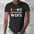 I Love My Introvert Wife I Heart My Introvert Wife Men's V-Neck T-Shirt