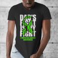Lymphoma Cancer Awareness Lime Green Ribbon Dad's Fight Men's V-Neck T-Shirt Lymphoma Cancer Awareness Lime Green Ribbon Dad's Fight Men's V-Neck T-Shirt