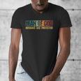 Man Of God Husband Dad Protector Christian Faith Fathers Day Men's V-Neck T-Shirt