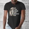 Man Of God Husband Daddy Protector Hero Lion Father's Day Men's V-Neck T-Shirt
