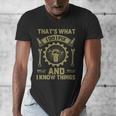 Men Dad That's What I Do I Fix Stuff And I Know Things Men's V-Neck T-Shirt