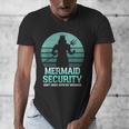 Mermaid Security Vintage Birthday Party Dad Father Day Men's V-Neck T-Shirt