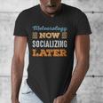 Meteorology Now Minimal Socializing Introvert Vintage Men's V-Neck T-Shirt