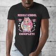Middle School Level Complete Gaming Graduation Anime Girl Men's V-Neck T-Shirt