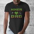 Miner Dad Birthday Boy Party Video Gamer Pixel Men's V-Neck T-Shirt